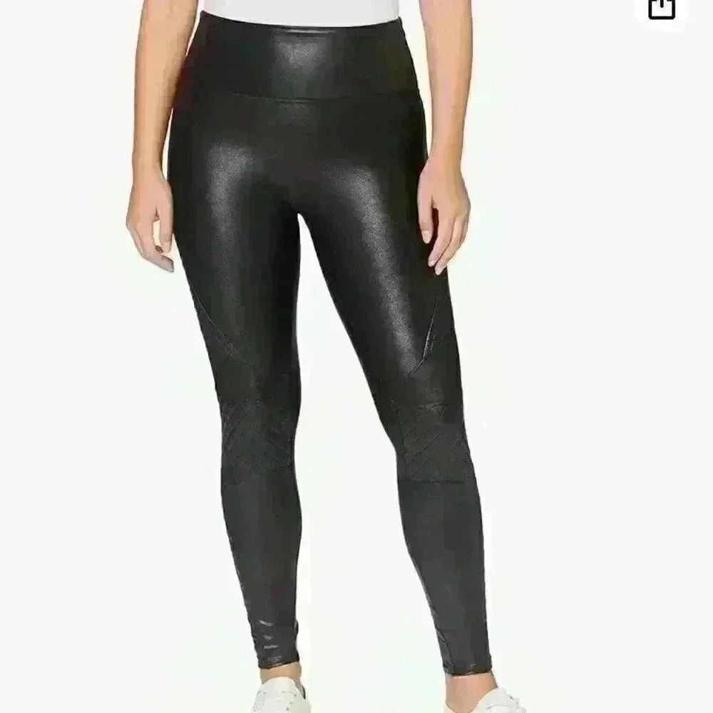 Spanx Quilted Faux Leather Leggings